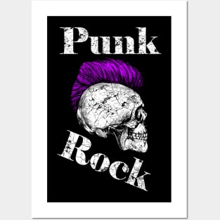 Punk Rock Iro-Skull, pink Posters and Art